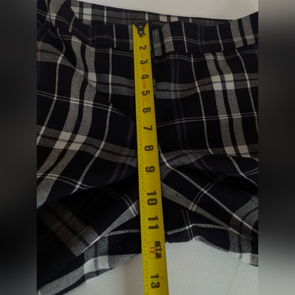 Ann Taylor Womens Plaid Dress Pants Size 8 Black White Stretch Straight EUC - Picture 12 of 14